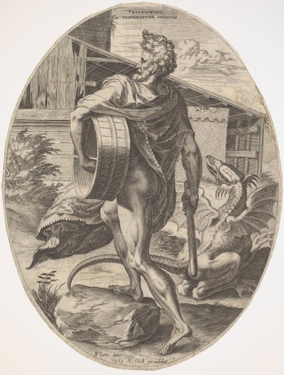 Triptolemus från The Rural Gods, 1565. av Cornelis Cort