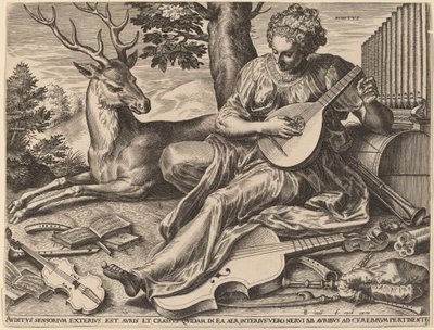 Hörsel av Cornelis Cort after Frans Floris I