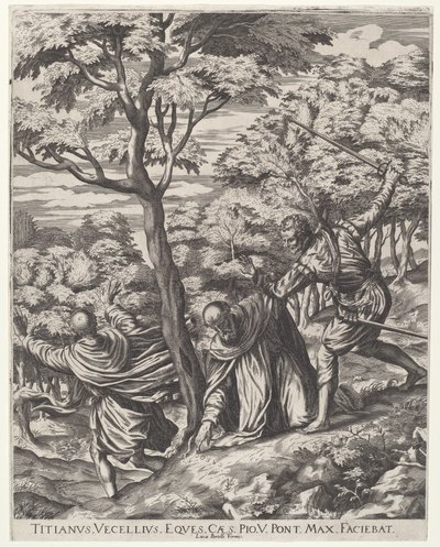 Mordet på Sankt Peter Martyr av Cornelis Cort, after Titian