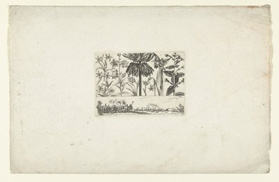 Rad av blommor ovanför landskapet Blommor och landskap (serietitel) av Cornelis Danckerts (I)