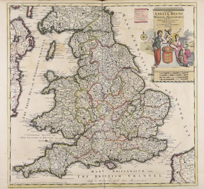 En mest exakt beskrivning av kungariket England och furstendömet Wales av Cornelis Danckerts