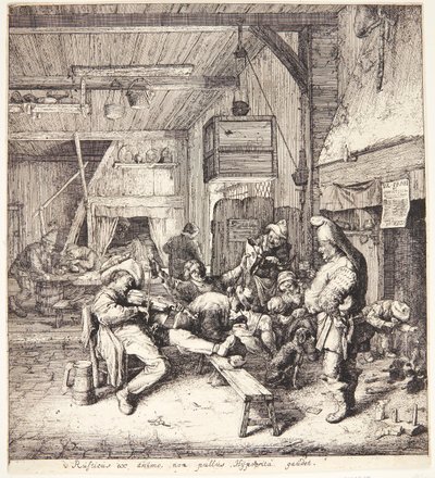 Violinspe­lare i en krogstuga av Cornelis Dusart