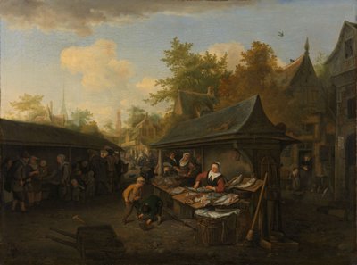 Fiskmarknad av Cornelis Dusart