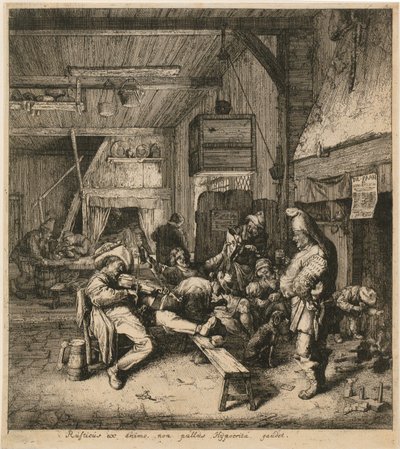 Violinspelare på ett värdshus av Cornelis Dusart