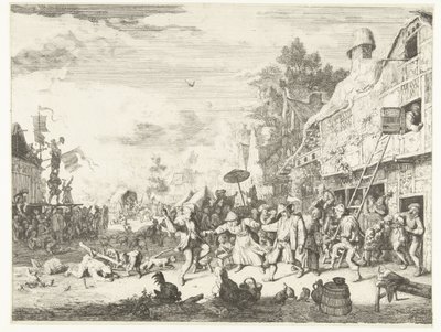 Stor bymässa av Cornelis Dusart