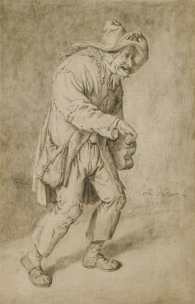 Hurdy-Gurdy Player, 1695 av Cornelis Dusart