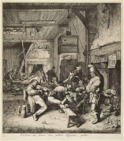 Sittande violinist av Cornelis Dusart