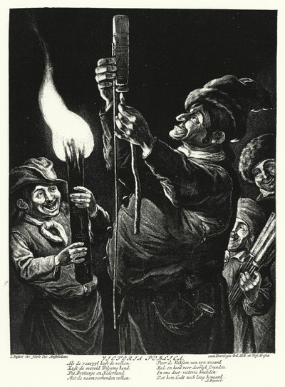 Allmänheten uttrycker sin glädje över tillfångatagandet av Namur av William III av England av Cornelis Dusart