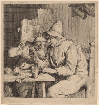 Två bönder som sjunger av Cornelis Dusart