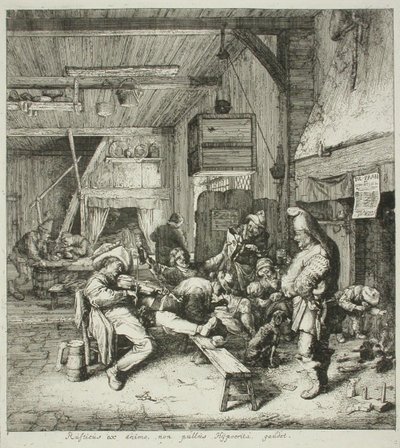 Violinspelare på en krog av Cornelis Dusart