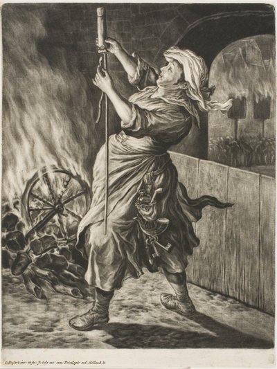 Woman Lighting a Rocket, även kallad Peace Gets Me Going, från Communia Gaudia (The Wide-Spread Jubel vid belägringen av Namur) av Cornelis Dusart