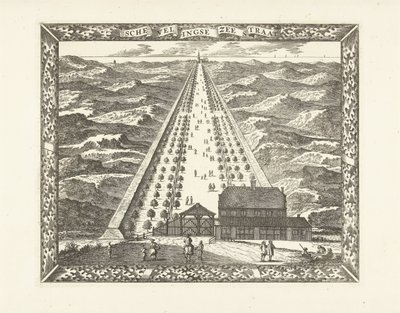 Utsikt över Scheveningen Zeestraat (Scheveningseweg) Schevelingse Zeestraat (titel på objekt) av Cornelis Elandts