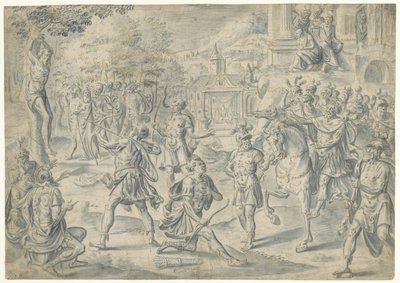 Skjuta på pappas lik av Cornelis Floris (II) (circle of)