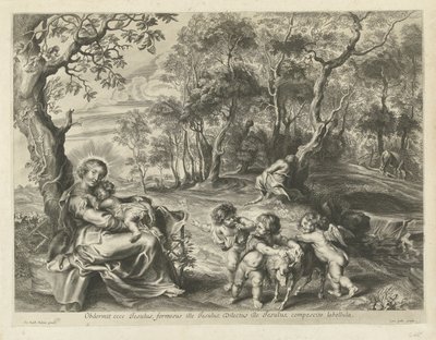 Vila på flykten till Egypten av Cornelis Galle (I) (possibly)