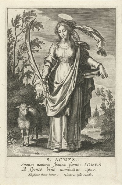 H. Agnes Mirror of the Illustrious Virgins (serietitel) av Cornelis Galle (I)