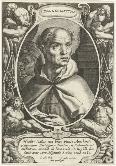 Sankt Johannes av Matha B. Ioannes Mattha (titel på objekt) Grundare av de religiösa orden (serietitel) av Cornelis Galle (I)