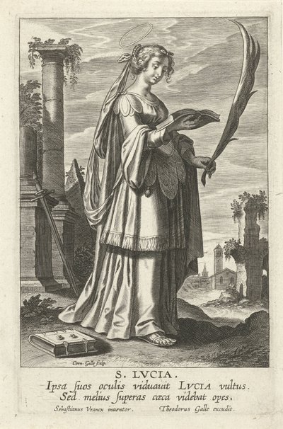 H. Lucy Mirror of the Illustrious Virgins (serietitel) av Cornelis Galle (I)