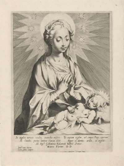 Maria avgudar Kristusbarnet av Cornelis Galle (I)