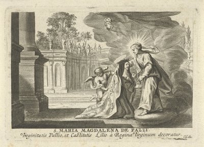 Maria ger en liljekvist till den heliga Maria Magdalena de Pazzi av Cornelis Galle (I)