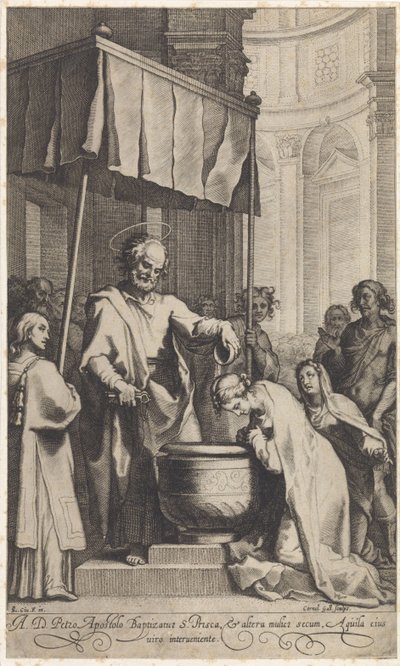 Petrus döper den heliga Prisca av Rom av Cornelis Galle (I)
