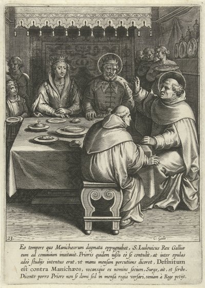 Thomas vid hovet hos kung Ludvig av Frankrike The Life of Saint Thomas Aquinas (serietitel) av Cornelis Galle (I)