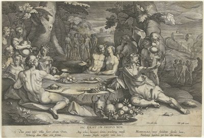 Syndigt liv på Noas dagar Sic erat in diebus Noe (titel på objekt) av Cornelis Galle (I)