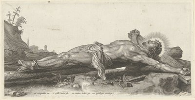 Korsfäste Kristus på marken av Cornelis Galle (II)