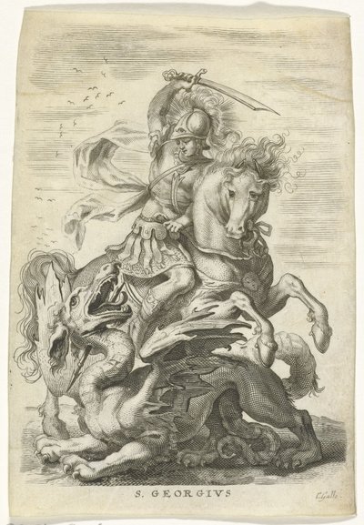 H. Joris slåss mot draken av Cornelis Galle (II)