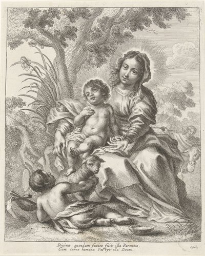 Helig familj med Johannes Döparen som barn av Cornelis Galle (II)