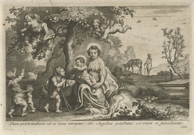 Maria med barnet och Johannes Döparen av Cornelis Galle (II)