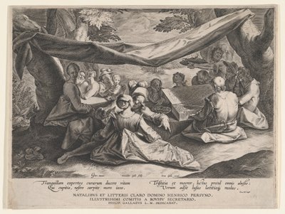 Musikalisk fest i det fria, sent 1500-tidigt 1600-tal. av Cornelis Galle I