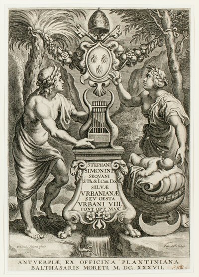 Titelsida från Silvae Urbanianae av Cornelis Galle I