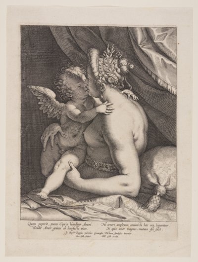 Venus och Amor av Cornelis Galle I