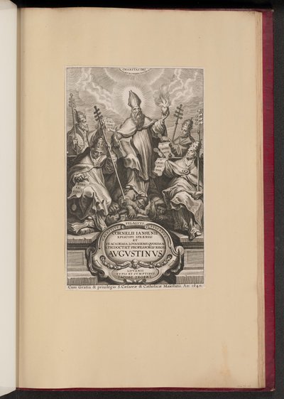 Titelsida för Cornelii Jansenii ... Avgvstinvs av Cornelis Galle I after Sir Peter Paul Rubens