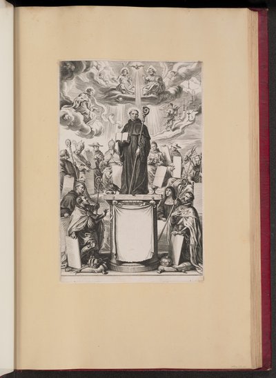 Titelblad för Dommo Benedicto Haeftanos S. Benedictvs Illvstratvs av Cornelis Galle I after Sir Peter Paul Rubens