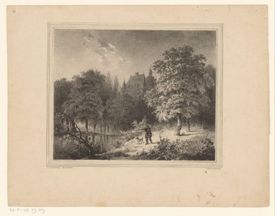 Jägare i en skog av Cornelis Gerrit Verburgh