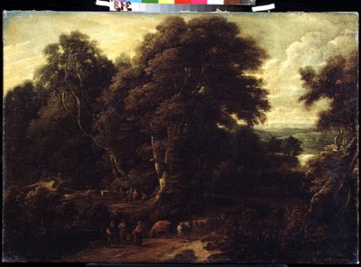 ""Landskap av Flandern med flock kor"" Målning av Constantinus Cornelis Huysmans (1648-1727) Pushkin Museum, Moskva av Cornelis Huysmans
