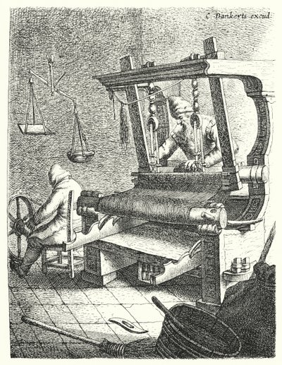 The Weaver (gravyr) av Cornelis I Danckerts