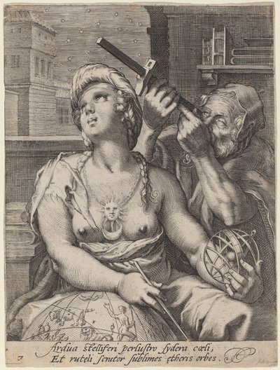 Astronomi av Cornelis Jacobsz Drebbel, after Hendrik Goltzius