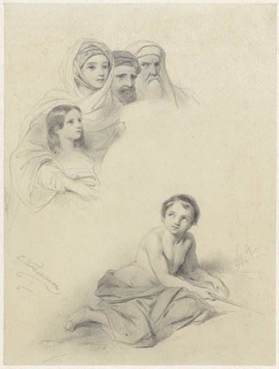 Studier av barn och några vuxna av Cornelis Kruseman