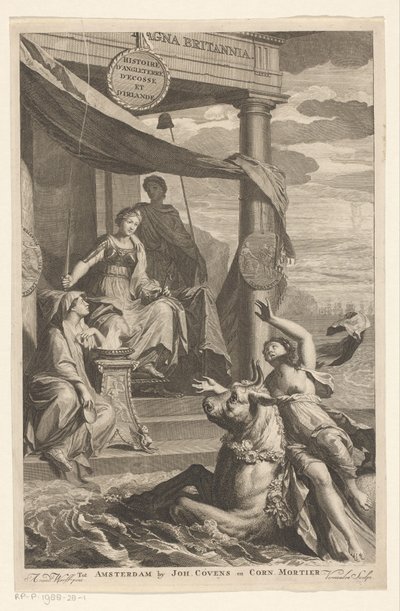 Kidnappning av Europa bevakad av Britannia Titelsida för: Isaac de Larrey, Histoire d