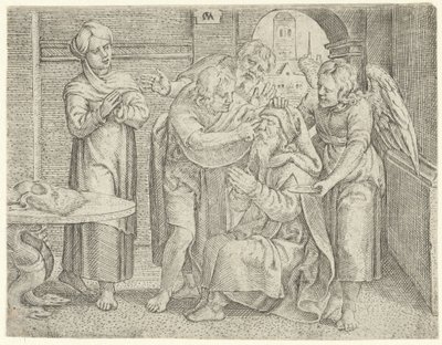 Healing av Tobit History of Tobias (serietitel) av Cornelis Massijs