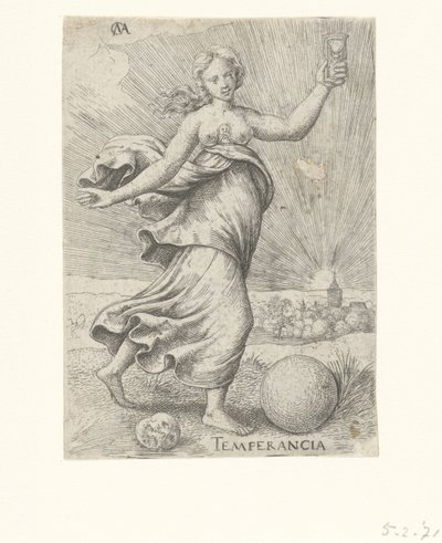 nykterhet Temperancia (titel på objekt) Dygderna (serietitel) av Cornelis Massijs