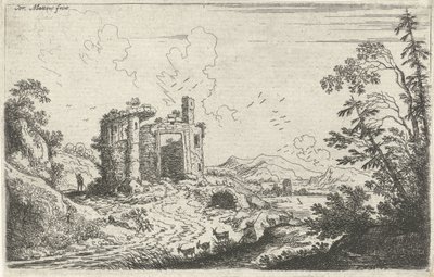 Landskap med en gethjärde av Cornelis Matthieu