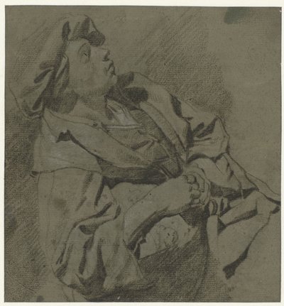 Pojke i basker som lutar sig tillbaka av Cornelis Pietersz. Bega