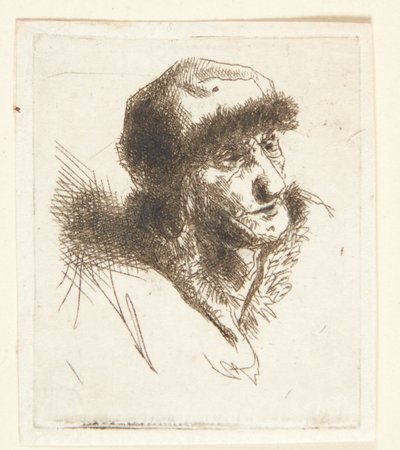 Gammal kvinna med pälsmössa av Cornelis Pietersz Bega
