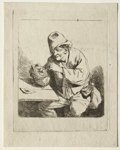 Bonde tänder sitt rör, mitten av 1600-talet. av Cornelis Pietersz Bega