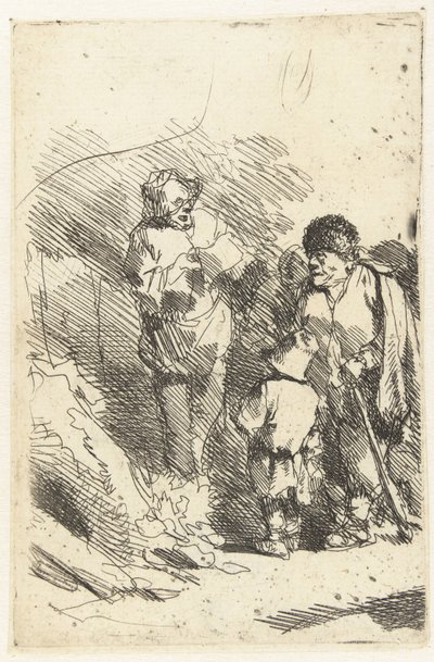 Sjungande man och lyssnande publik inklusive barn och man av Cornelis Pietersz. Bega