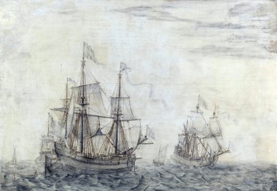 Det nederländska handelsfartyget "Saint Jean Baptiste". Olja på trä från 1668, av Cornelis Pietersz Mooy (1630-1693). av Cornelis Pietersz. de Mooy