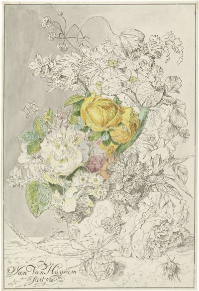 blomsterarrangemang av Cornelis Ploos van Amstel (signed by artist)